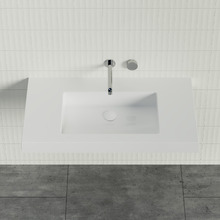 Essential Accessible 900mm Gloss White Rectangular Composite Wall Hung Basin